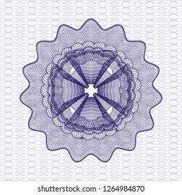 Blue rosette. Linear Illustration.
