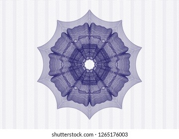 Blue rosette. Linear Illustration.