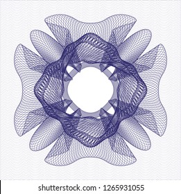 Blue rosette. Linear Illustration.