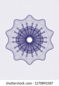 Blue rosette. Linear Illustration.