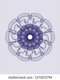 Blue rosette. Linear Illustration.
