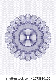 Blue rosette. Linear Illustration.