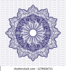 Blue rosette. Linear Illustration.