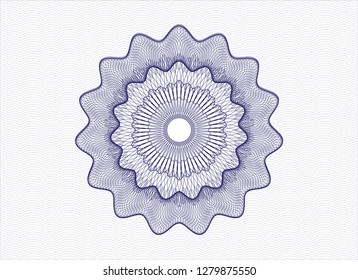 Blue rosette. Linear Illustration.