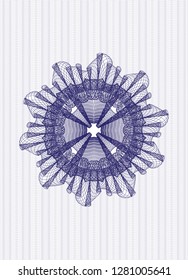 Blue rosette. Linear Illustration.