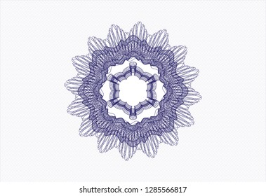 Blue rosette. Linear Illustration.