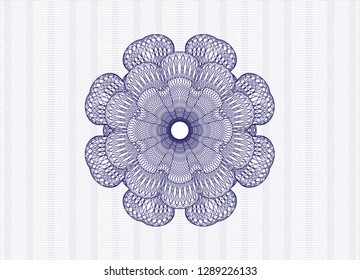Blue rosette. Linear Illustration.