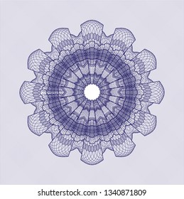 Blue rosette. Linear Illustration.