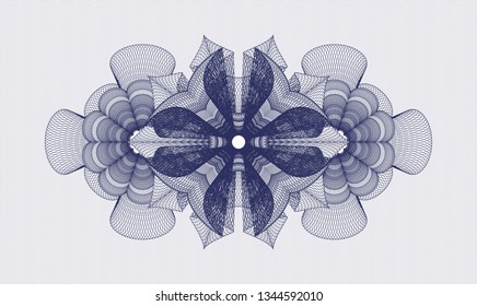 Blue rosette. Linear Illustration.