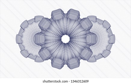 Blue rosette. Linear Illustration.