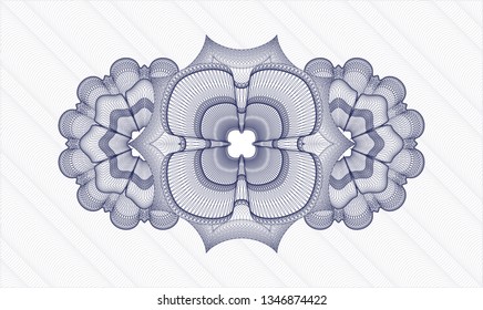 Blue rosette. Linear Illustration.
