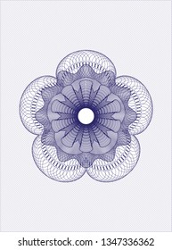 Blue rosette. Linear Illustration.