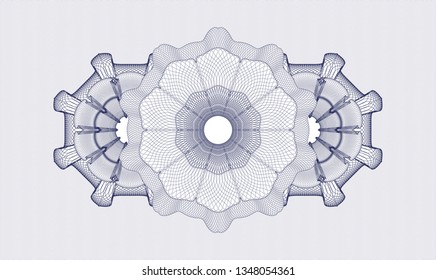 Blue rosette. Linear Illustration.