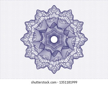 Blue rosette. Linear Illustration.