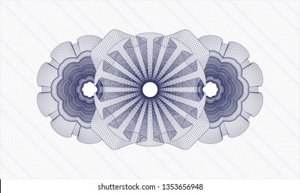 Blue rosette. Linear Illustration.