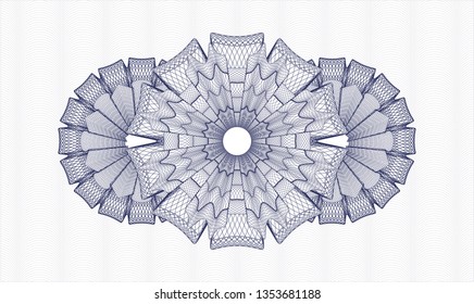 Blue rosette. Linear Illustration.