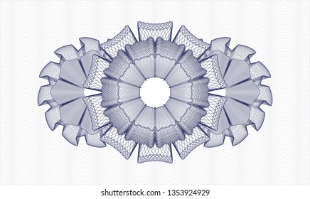 Blue rosette. Linear Illustration.