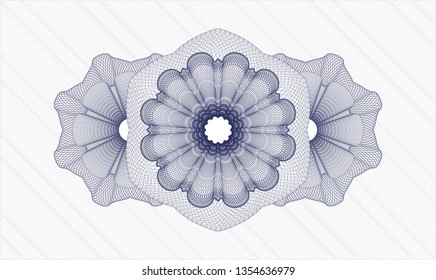 Blue rosette. Linear Illustration.