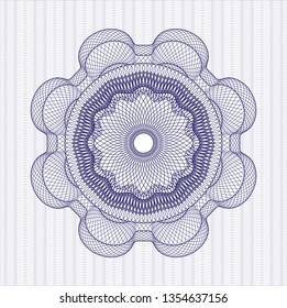 Blue rosette. Linear Illustration.