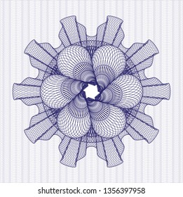 Blue rosette. Linear Illustration.