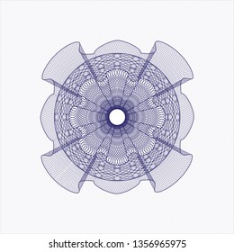 Blue rosette. Linear Illustration.