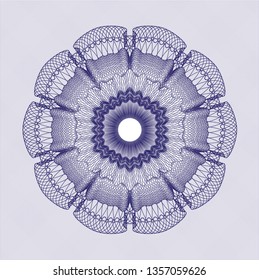 Blue rosette. Linear Illustration.