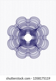 Blue rosette. Linear Illustration.
