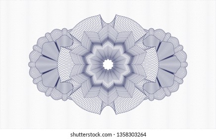 Blue rosette. Linear Illustration.
