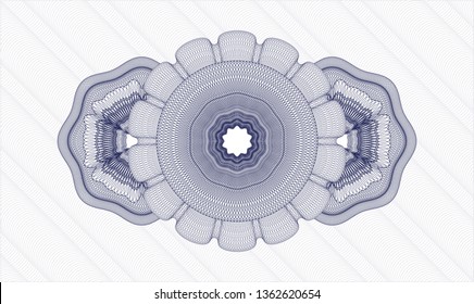Blue rosette. Linear Illustration.