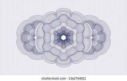 Blue rosette. Linear Illustration.