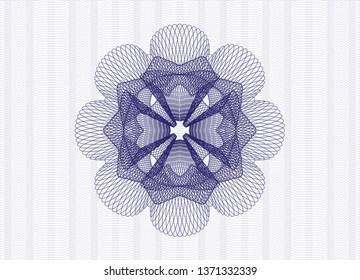 Blue rosette. Linear Illustration.