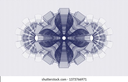 Blue rosette. Linear Illustration.