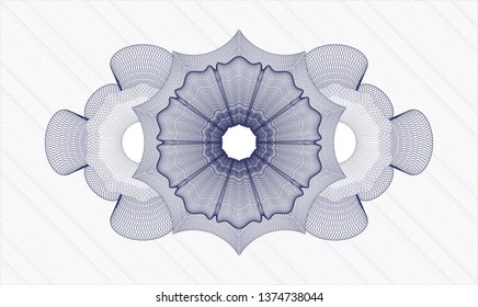 Blue rosette. Linear Illustration.