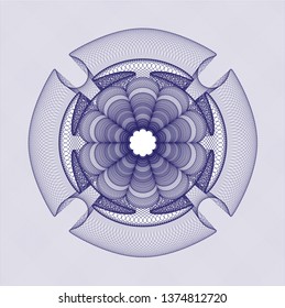 Blue rosette. Linear Illustration.