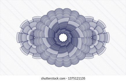 Blue rosette. Linear Illustration.