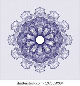 Blue rosette. Linear Illustration.