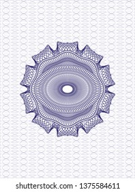 Blue rosette. Linear Illustration.