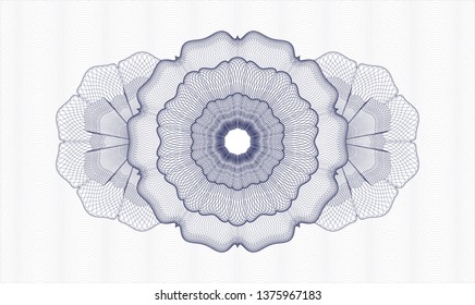 Blue rosette. Linear Illustration.