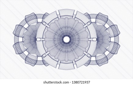 Blue rosette. Linear Illustration.