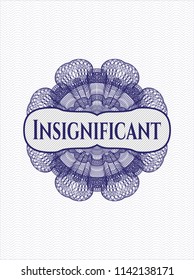 Blue rosette. Linear Illustration with text Insignificant inside