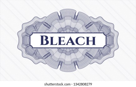 Blue rosette. Linear Illustration. with text Bleach inside