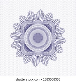 Blue rosette. Linear Illustration. Vector, Detailed.