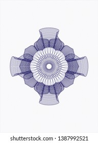Blue rosette. Linear Illustration. Vector, Detailed.