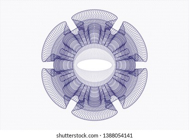 Blue rosette. Linear Illustration. Vector, Detailed.