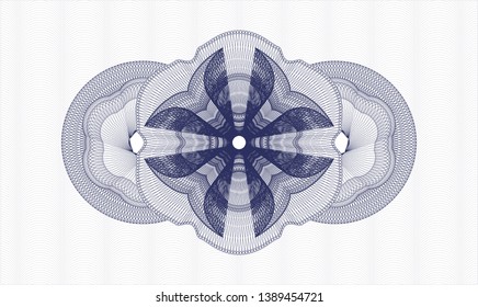 Blue rosette. Linear Illustration. Vector. Detailed.
