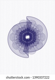 Blue rosette. Linear Illustration. Vector, Detailed.