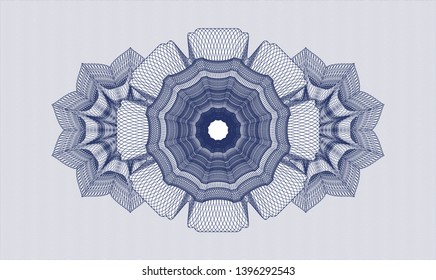 Blue rosette. Linear Illustration. Vector. Detailed.