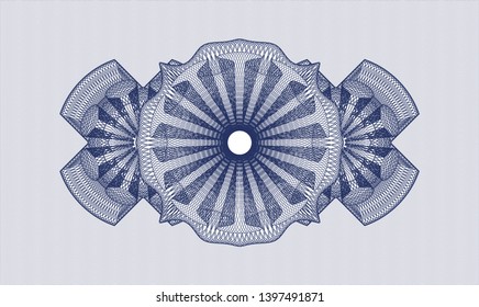 Blue rosette. Linear Illustration. Vector. Detailed.