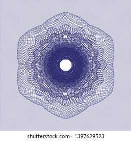 Blue rosette. Linear Illustration. Vector, Detailed.