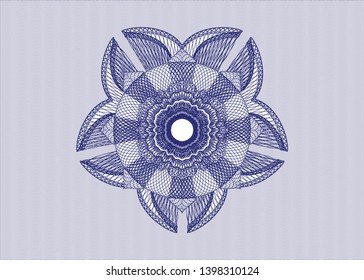Blue rosette. Linear Illustration. Vector, Detailed.